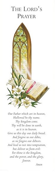 Church window bookmarks used in funeral service operations, from lynch supply 