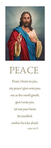 Jesus bookmarks used in funeral service operations, from lynch supply 