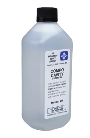 Esco compo cavity fluid -26 index used in funeral service operations, from lynch supply 