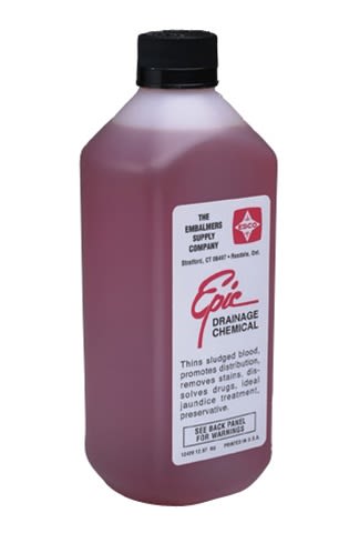 Esco epic drainage chemical used in funeral service operations, from lynch supply 