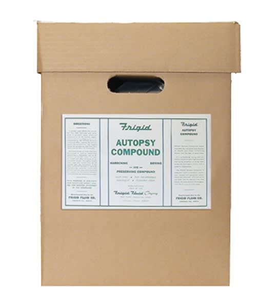 Frigid autopsy compound used in funeral service operations, from lynch supply 