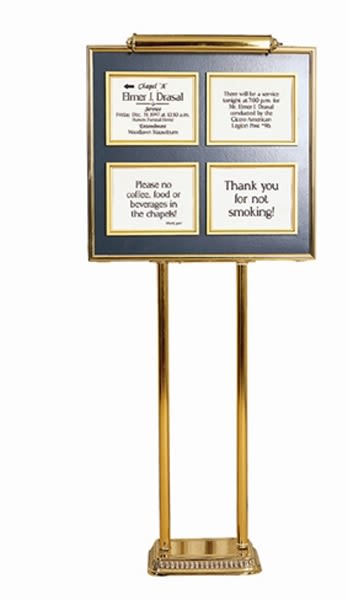 Comp-directory four panel system used in funeral service operations, from lynch supply 