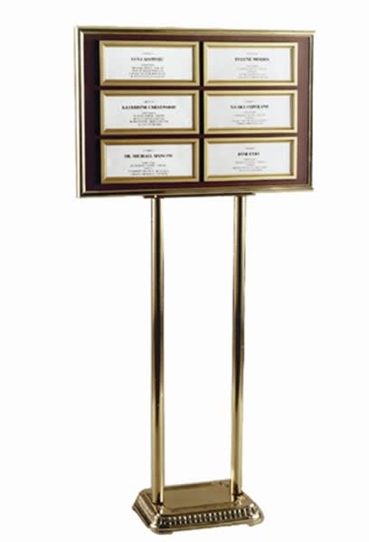 Comp-directory dual pedestal with six panel system used in funeral service operations, from lynch supply 