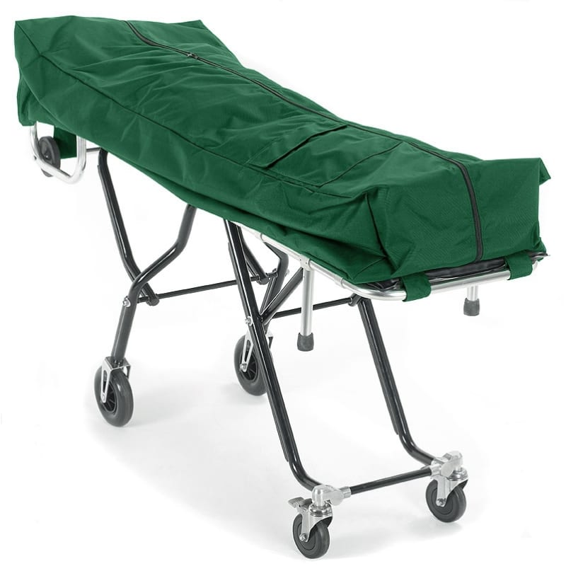Magna-plush mortuary cot pouch used in funeral service operations, from lynch supply 