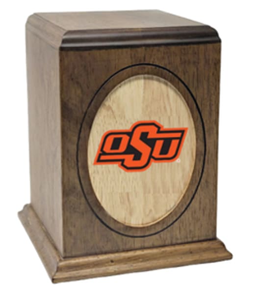Collegiate Series Wood Cremation Urns-Oklahoma State cremation supplies and equipment product