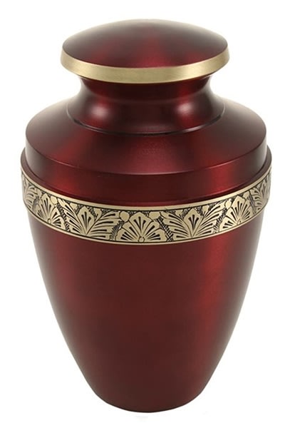Grecian crimson cremation urn cremation supplies and equipment product