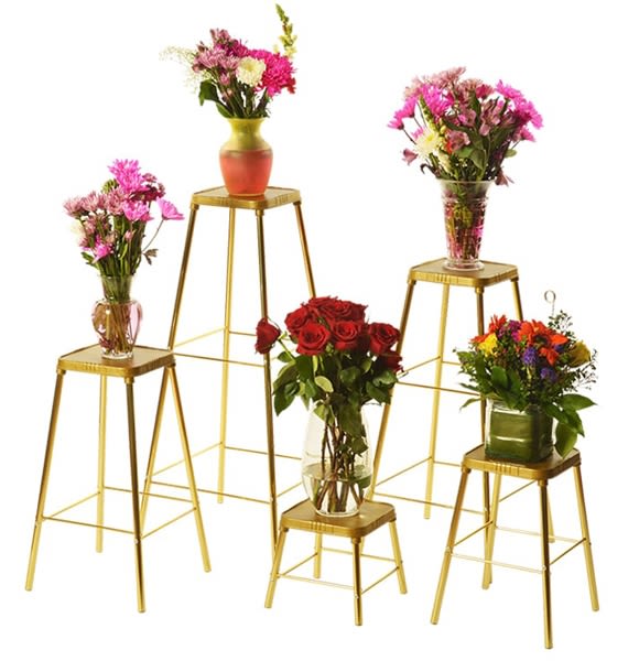 Gold Non-Rusting Square Nesting Basket Stands