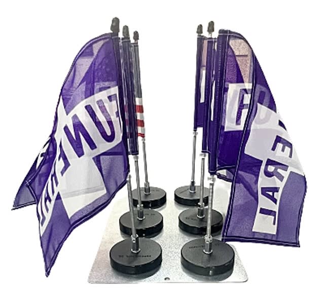 Economy storage tray for magnetic auto flags used in funeral service operations, from lynch supply 