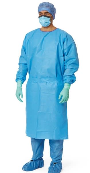 Ultra cool sms gowns with knit cuffs used in funeral service operations, from lynch supply 