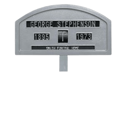 Mcneill #s49 cast silver grave markers cemetery supplies from lynch supply