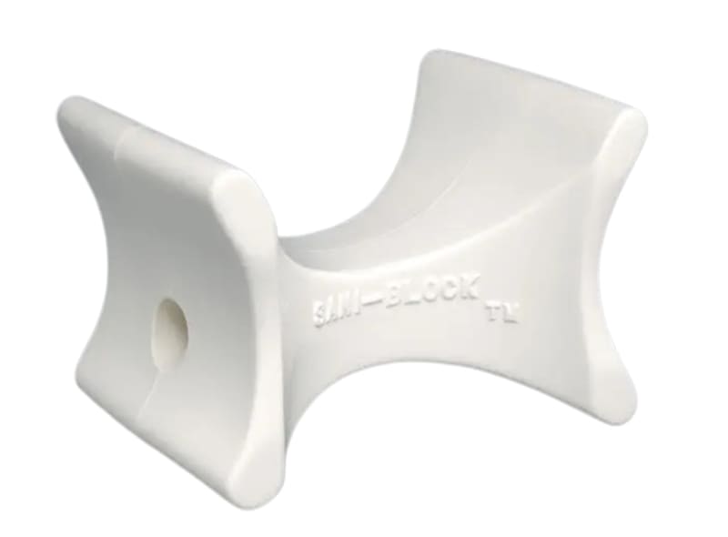 Sani-block head rest block used in funeral service operations, from lynch supply 