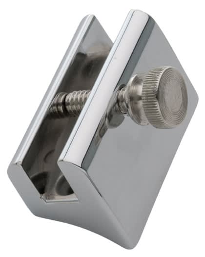 Vise style curved mounting bracket for name plates for hearse side window used in funeral service operations, from lynch supply 