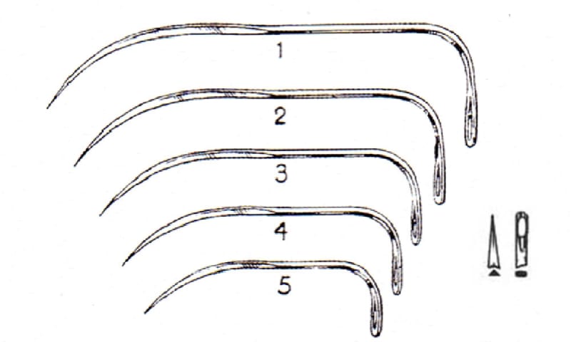 Suture needles-back curved loopuyt used in funeral service operations, from lynch supply Suture needles-back curved loopuyt used in funeral service operations, from lynch supply