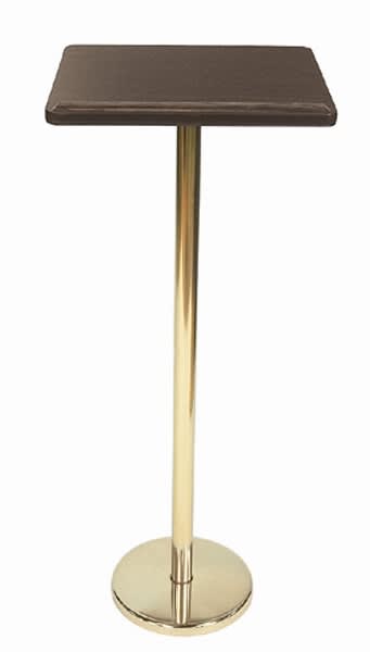 Register stand walnut top used in funeral service operations, from lynch supply 