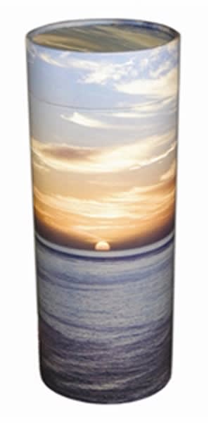 Scattering urn-ocean sunset cremation supplies and equipment product