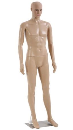 6 FT Unbreakable Fleshtone Realistic Male Mannequin - Left Leg Out