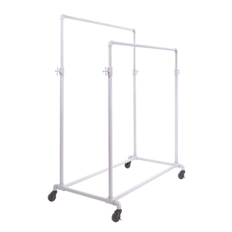 Adjustable Double Bar Ballet Rack in Glossy White - Pipe Collection ...