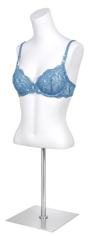 headless female bust form stand matte white