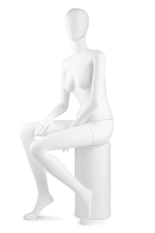 Seated Female Egghead Full-Body Mannequin | PM Collection | Mannequins Express