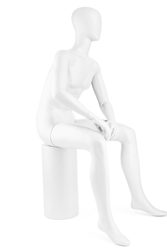 Seated Male Egghead Full-Body Mannequin | PM Collection | Mannequins Express