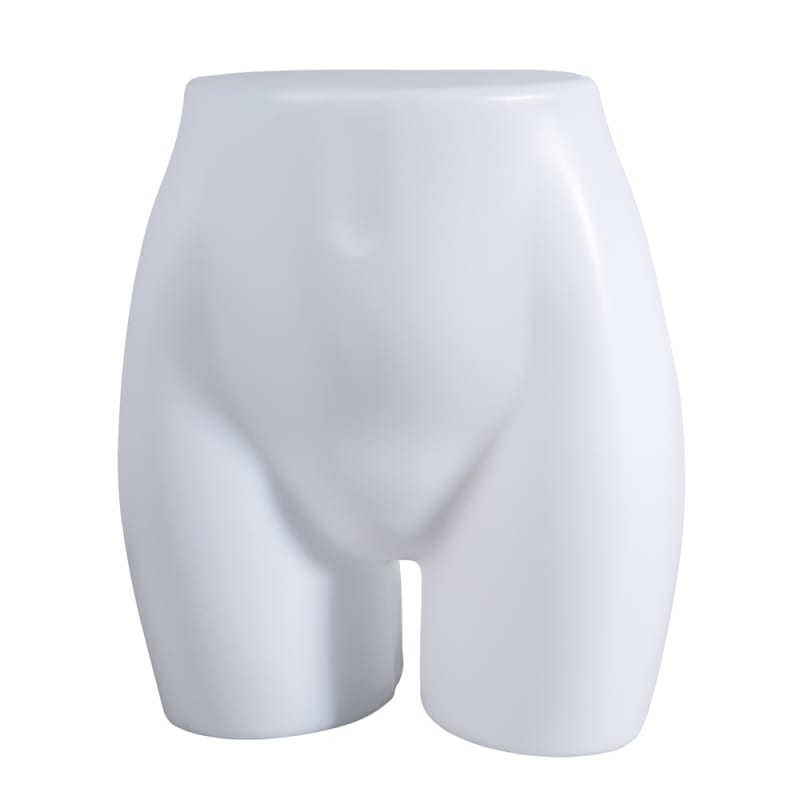 Unbreakable female slip torso butt form milky white smooth plastic retail display mannequin form