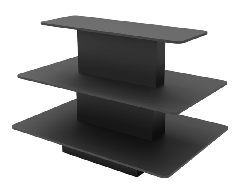 black 3 tier rectangular waterfall display table retail fixture mannequins express