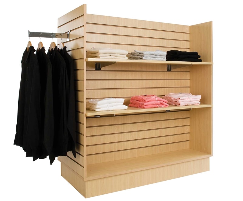 maple slatwall merchandiser retail display fixture