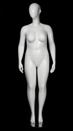 glossy white plus size female mannequin size 16 hands by sides retail display mannequins express
