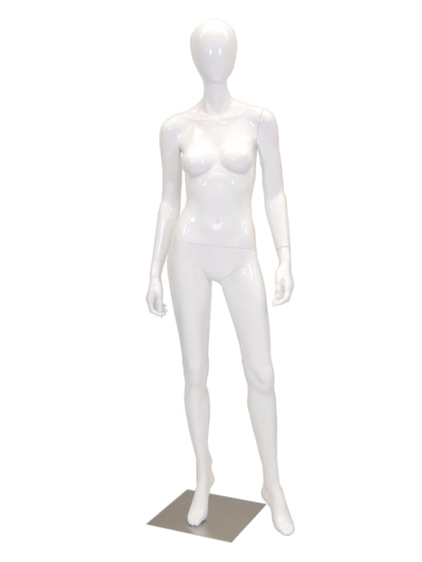 Egghead Female Mannequin - Arms to Side in Gloss White Finish