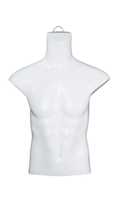 matte white headless male half torso mannequin retail display mannequins express