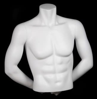 matte white male torso mannequin freestanding tabletop mannequins express
