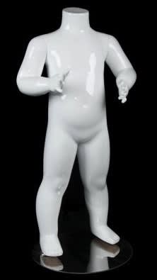 glossy white toddler mannequin headless standing retail display mannequins express