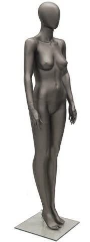 Wendy metallic gray egghead female mannequin for modern fashion retail clothing display