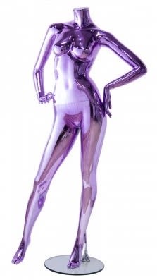 metallic purple female headless mannequin hands on hips retail display mannequins express