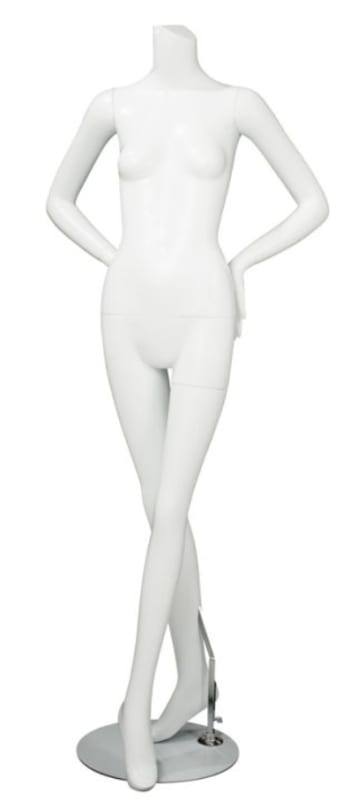matte white female mannequin hands behind back retail display mannequins express