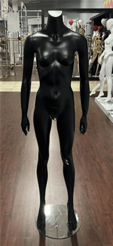 matte black female mannequin pose 12 headless changeable heads retail display mannequins express