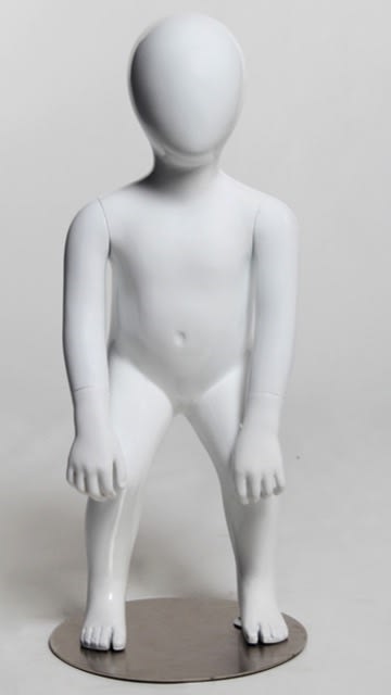 1 Year Old Child Mannequin in Glossy White