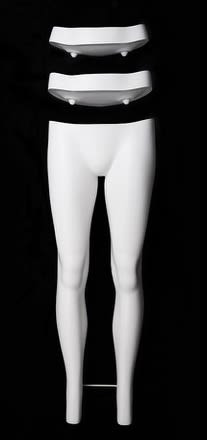 Female ghost pant form invisible leg display for seamless apparel photography and garment presentation