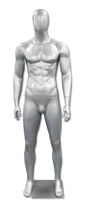 Kirby Egghead Male Mannequin Glossy Silver Kirby Egghead Male Mannequin Glossy Silver