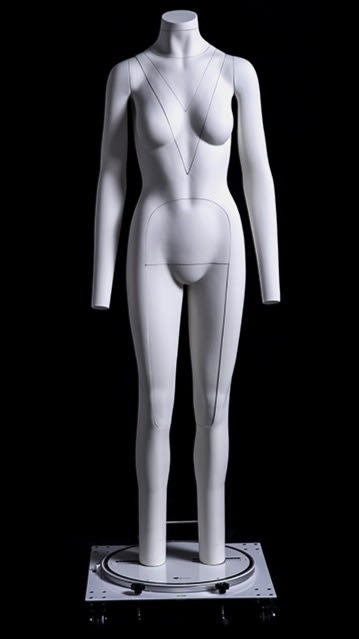 Female ghost mannequin with removable body parts for seamless apparel photography and retail display