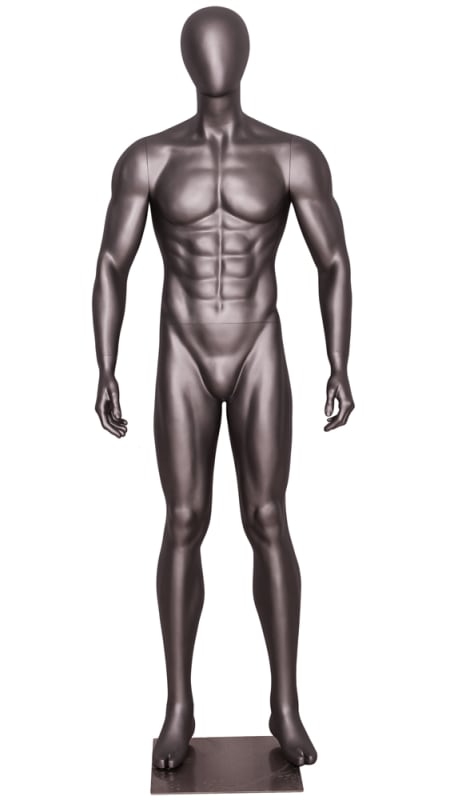 Athletic male mannequin in straight standing pose for sportswear and retail clothing display