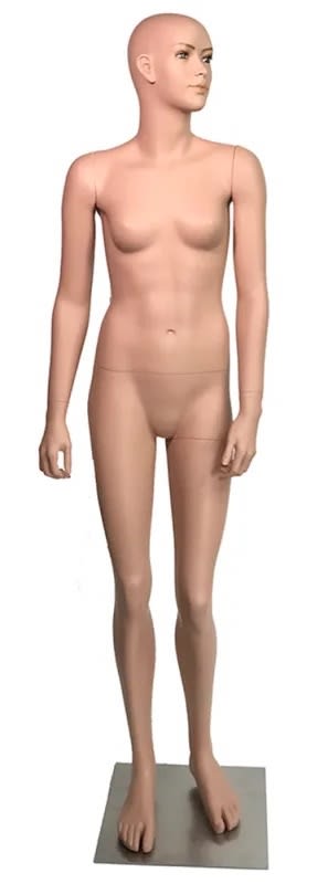 Realistic 15-16 year old female mannequin with makeup and stainless steel base Realistic 15-16 year old female mannequin with makeup and stainless steel base