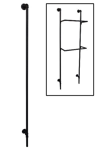 90 inch black pipe outrigger post retail wall display mannequins express