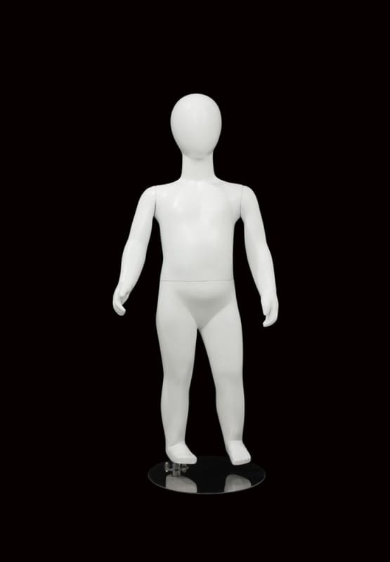 Toddler Mannequin Egghead Matte White Straight Arms