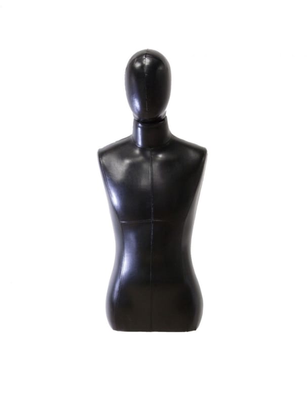 Black Male 1/2 Torso Display Form with Removable Head