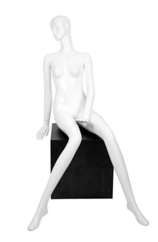 Matte White Seated Vogue Female Mannequin
