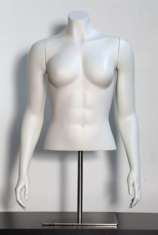 High End Fit Matte White Headless Female Torso - Straight Arms