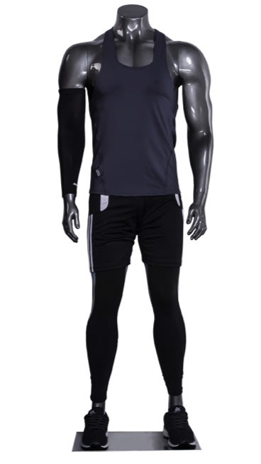 kyle athletic headless male mannequin glossy gray kyle athletic headless male mannequin glossy gray