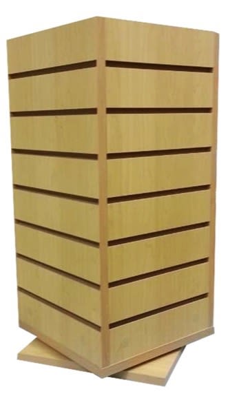 4-sided wood slatwall countertop spinner display 4-sided wood slatwall countertop spinner display