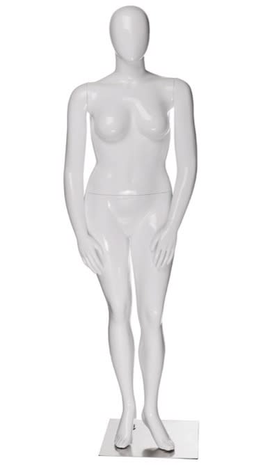 Plus Sized Female Mannequin with Abstract Egghead from www.zingdisplay.com